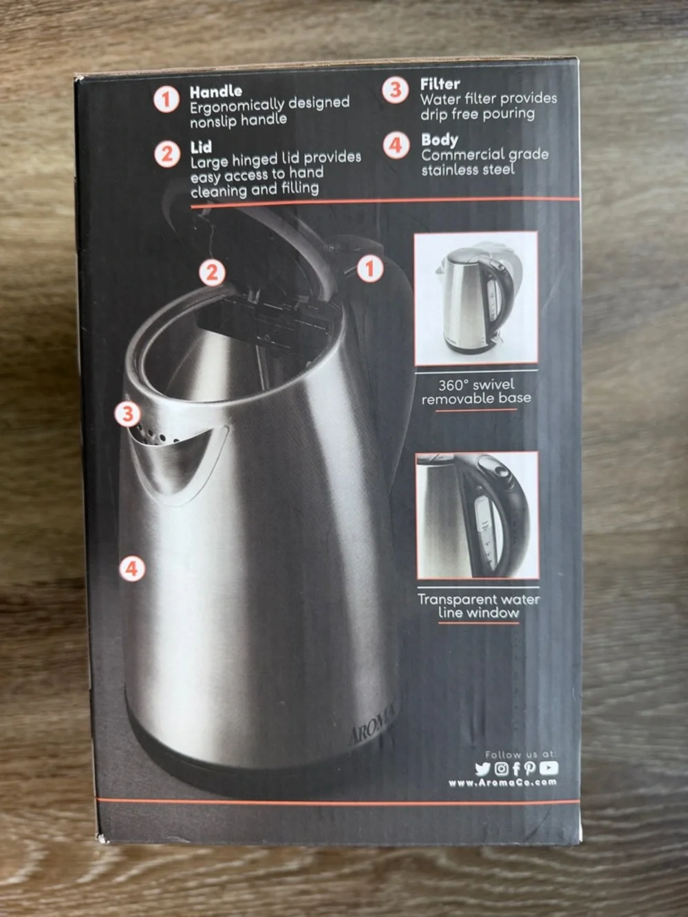 NWT Aroma 1.7L Electric Kettle